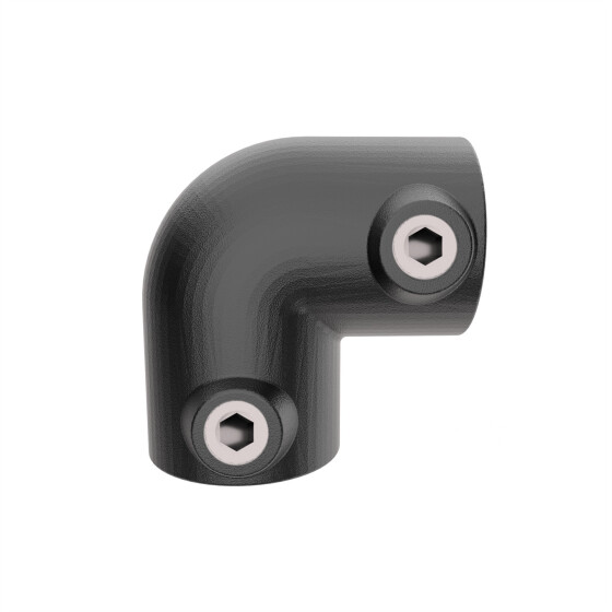 Rohrverbinder 90° Bogen Ø 42 mm, schwarz pulverbeschichtet