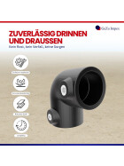 Rohrverbinder 90° Bogen Ø 42 mm, schwarz pulverbeschichtet Eigenschaften