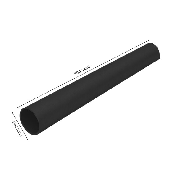 Stahlrohr Ø 42 mm, 500 mm, schwarz
