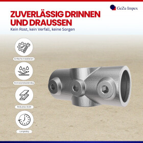 Rohrverbinder Kreuzstück Ø 42 mm, feuerverzinkt Eigenschaften