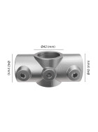 Rohrverbinder Kreuzstück Ø 42 mm, feuerverzinkt Maße