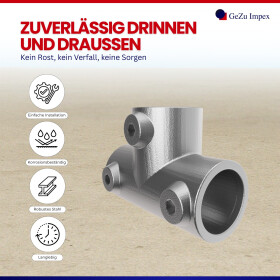 Rohrverbinder T-Stück lang Ø 42 mm, feuerverzinkt Eigenschaften