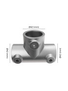 Rohrverbinder T-Stück lang Ø 42 mm, feuerverzinkt Maße