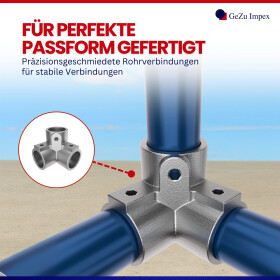 Rohrverbinder 90° Dreiweg-Eckstück Ø 42 mm, feuerverzinkt Detail Schrauben