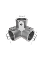 Rohrverbinder 90° Dreiweg-Eckstück Ø 42 mm, feuerverzinkt Maße