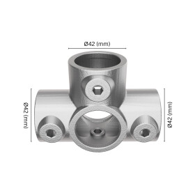 Rohrverbinder T-Stück Ø 42 mm, feuerverzinkt Maße