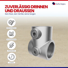 Rohrverbinder T-Stück kurz Ø 42 mm, feuerverzinkt Eigenschaften