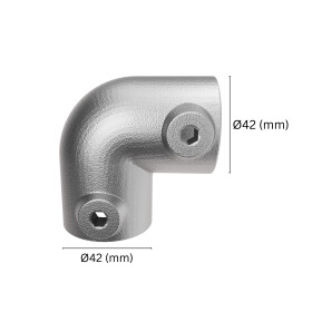 Rohrverbinder 90° Bogen Ø 42 mm, feuerverzinkt Maße