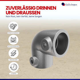 Rohrverbinder 90° Bogen Ø 42 mm, feuerverzinkt Eigenschaften
