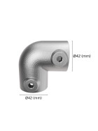 Rohrverbinder 90° Bogen Ø 42 mm, feuerverzinkt Maße