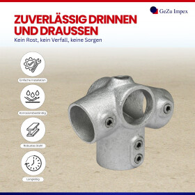 Rohrverbinder 27 1/2 ° Traufentopstück Ø 42 mm, feuerverzinkt Eigenschaften
