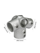 Rohrverbinder 27 1/2 ° Traufentopstück Ø 42 mm, feuerverzinkt Maße