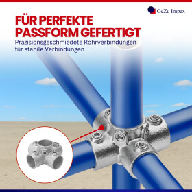 Rohrverbinder Kreuzstück für Stützrohr Ø 42 mm, feuerverzinkt Detail Schrauben