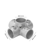 Rohrverbinder Kreuzstück für Stützrohr Ø 42 mm, feuerverzinkt Maße