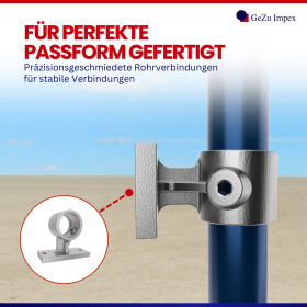 Rohrverbinder Handlaufhalterung Ø 42 mm, feuerverzinkt Detail Schrauben