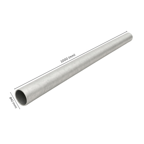 Stahlrohr Ø 42 mm, 1000 mm, feuerverzinkt