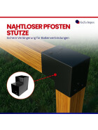 Post corner for 2 timbers 81 x 81 mm, black powder coated