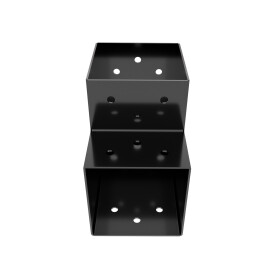 Post corner Beam connector for 2 beams black powder coated view sleeve