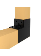Post corner Beam connector for 2 beams black powder coated application