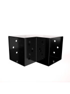 Post corner Beam connector for 2 beams black powder coated side view