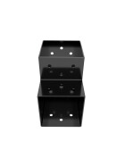 Post corner Beam connector for 2 beams black powder coated view sleeve