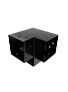 Pfostenecke für 3 Balken 81 x 81 mm, schwarz