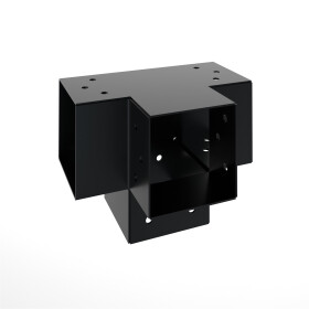 Post corner for 4 timbers 81 x 81 mm, black powder coated