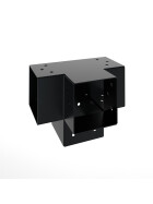 Post corner for 4 timbers 81 x 81 mm, black powder coated