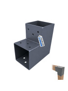 Post corner Beam connector for 2 beams 91 x 91 mm anthracit powder coated