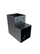 Post corner Beam connector for 2 beams anthracit powder coated view sleeve
