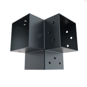 Post corner for 3 timbers 91 x 91 mm, anthracite powder coated