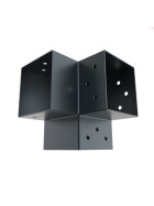 Post corner for 3 timbers 91 x 91 mm, anthracite powder coated