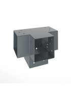 Post corner for 4 timbers 91 x 91 mm, anthracite powder coated
