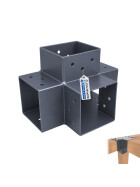 Post corner, beam connector for 4 beams, hot-dip galvanised, 70 x 70