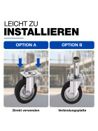 Schwerlastrolle Lenkrollen Vollgummi Montage