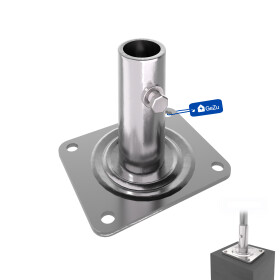 Adapterplatte für Schwerlastrollen mit Rohr