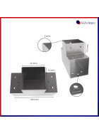 Post corner beam connector T-Model for 3 beams hot-dip galvanized 70 x 70 mm rear T-beam