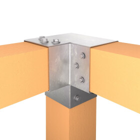 Pfostenecke für 3 Balken 91 x 91 mm