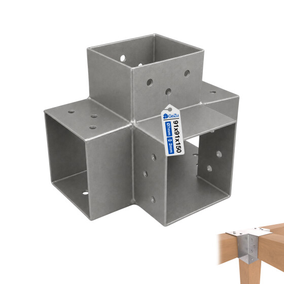 Pfostenecke Balkenverbinder für 4 Balken feuerverzinkt 70 x 70