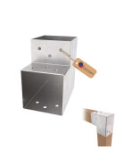 Post corner Beam connector for 2 beams 71 x 71 mm