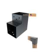 Post corner Beam connector for 2 beams 71 x 71 mm anthracit