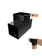 Pfostenecke Balkenverbinder T-Model für 3 Balken feuerverzinkt 70 x 70 mm Rückseite T-Balken