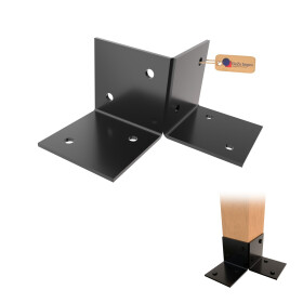 Pfosten Bodenverbinder Schwarz Pulverbeschichtet