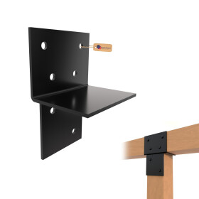 Pfosten Dreiwegverbinder T-Form Schwarz Pulverbeschichtet