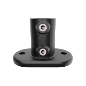 Rohrverbinder Fußplatte oval Ø 42 mm, schwarz pulverbeschichtet