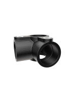 Rohrverbinder Eckstück durchgehend Ø 42 mm, schwarz pulverbeschichtet