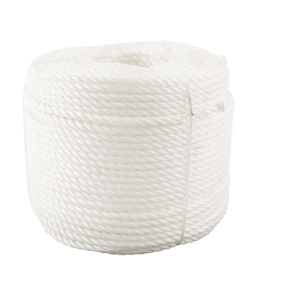 Polypropylen-Seil Länge 220 m in weiß Seil Durchmesser 10 mm Seilstärke 15 KN