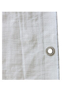 Scaffolding tarpaulin 0.80 x 10 m white approx. 150 g per sqm with aluminium fastening eyelets